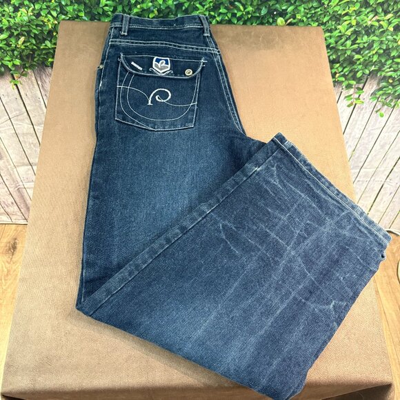 Rocawear Y2K Jeans Youth Size 18 Baggy Wide Leg Hiphop Vintage Pants (SKU: 139B) - Picture 1 of 16